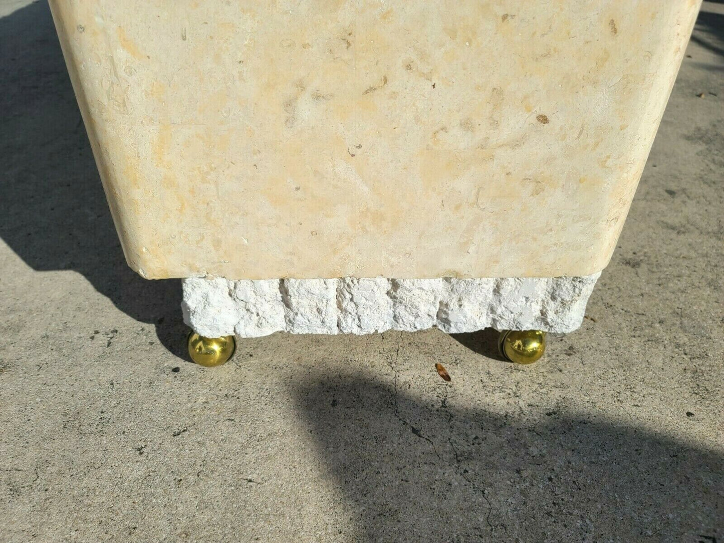 MAITLAND Style Postmodern Tessellated Stone Rolling Credenza Buffet Dry Bar