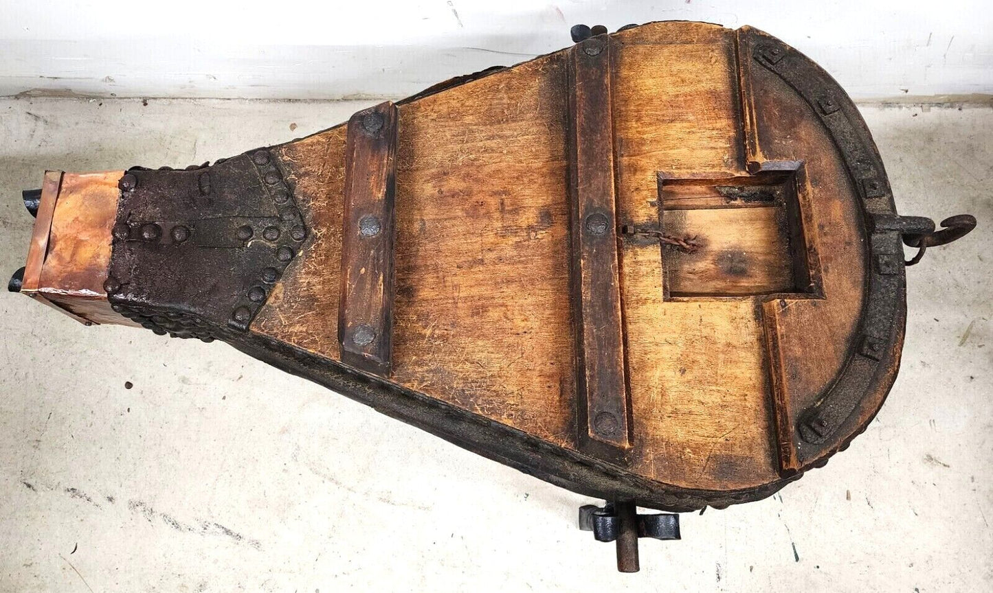 1800s French Blacksmith Bellows Rustic Coffee Table