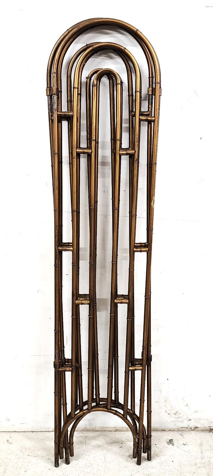 Vintage Room Divider Screen Paravant Regency Steampunk Steel