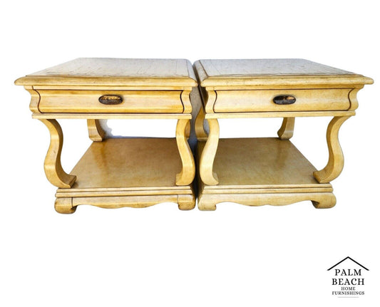 Nightstands Side End Tables Solid Wood Oversized by CENTURY FURNITURE a Pair