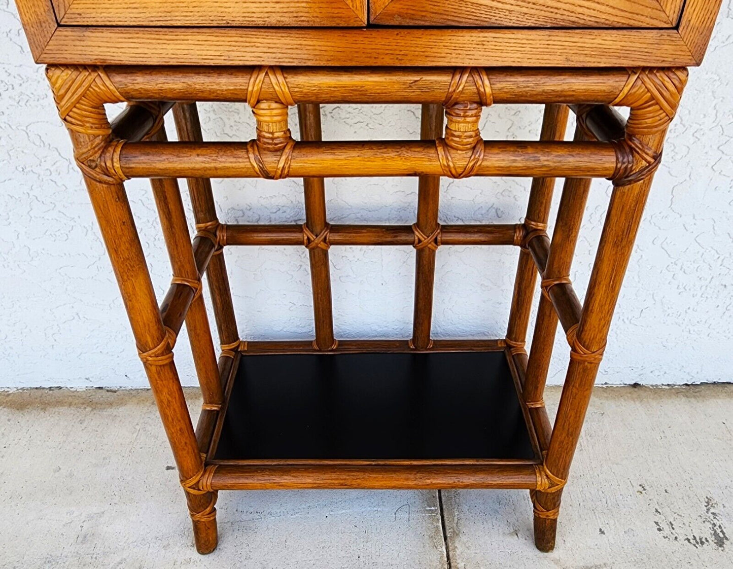 Vintage Bar Cabinet 1970s Bamboo Boho MCM