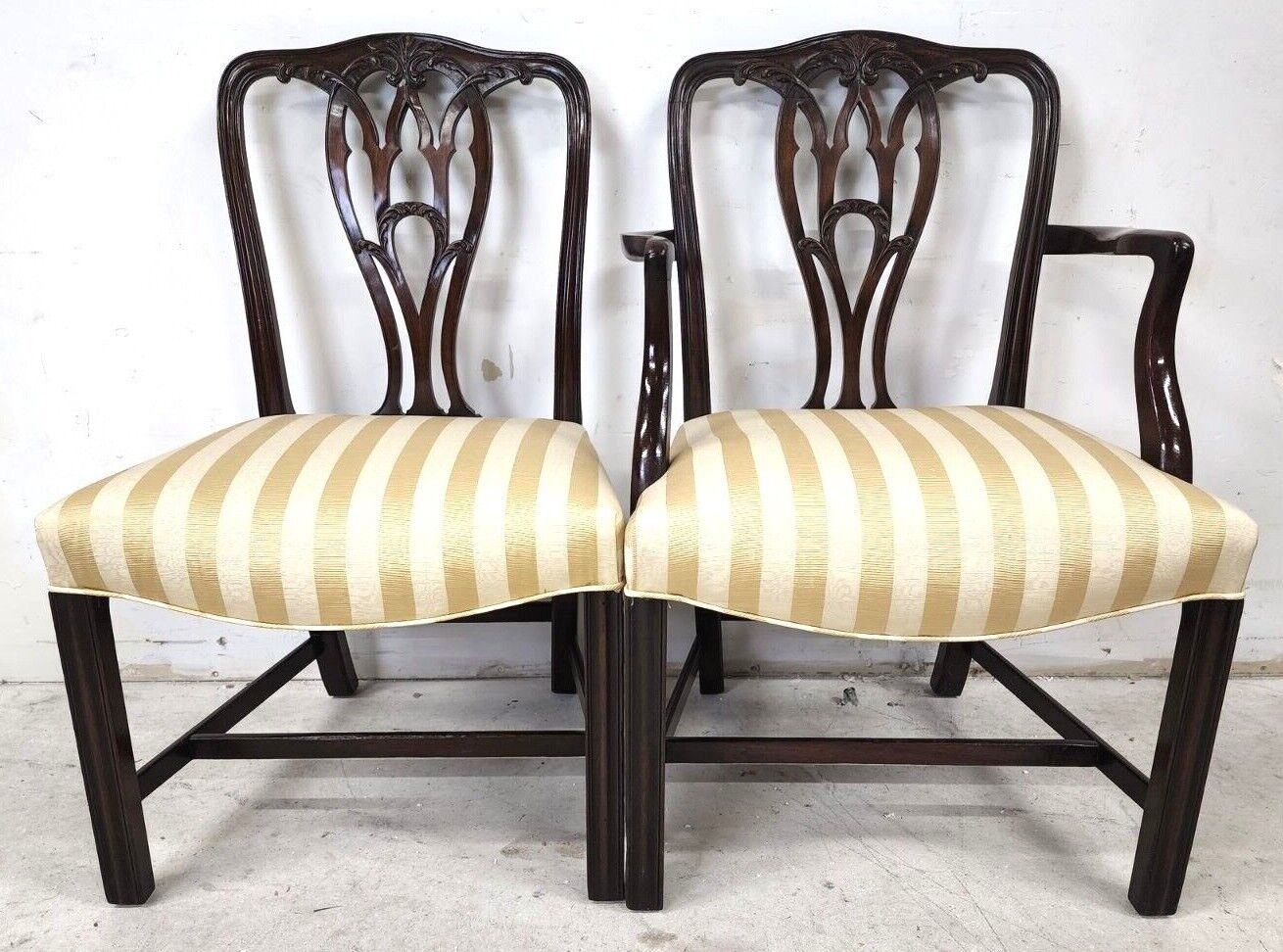 Antique 1800s Mahogany Chippendale Dining Chairs Set of 6