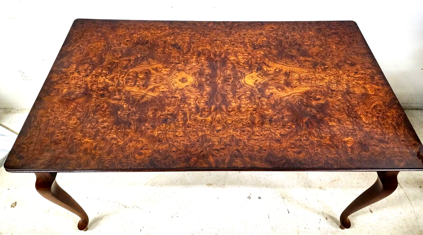 French Dining Table High Gloss Birdseye Maple Extendable