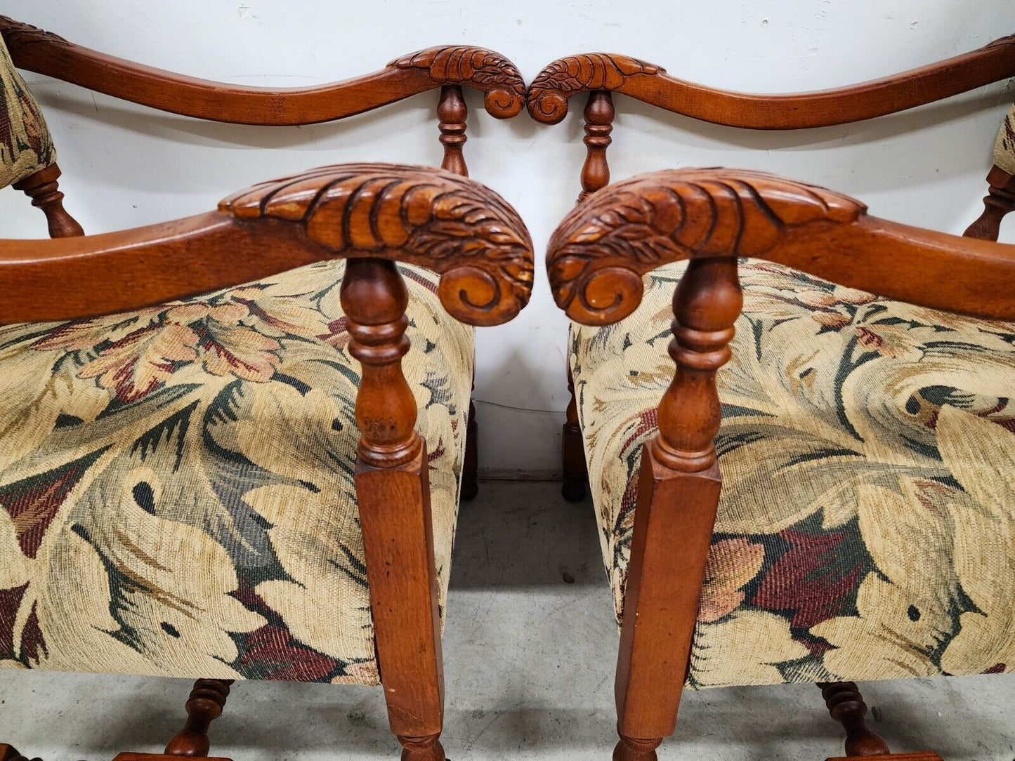 Antique Louis XIII Style French Armchairs - A Pair