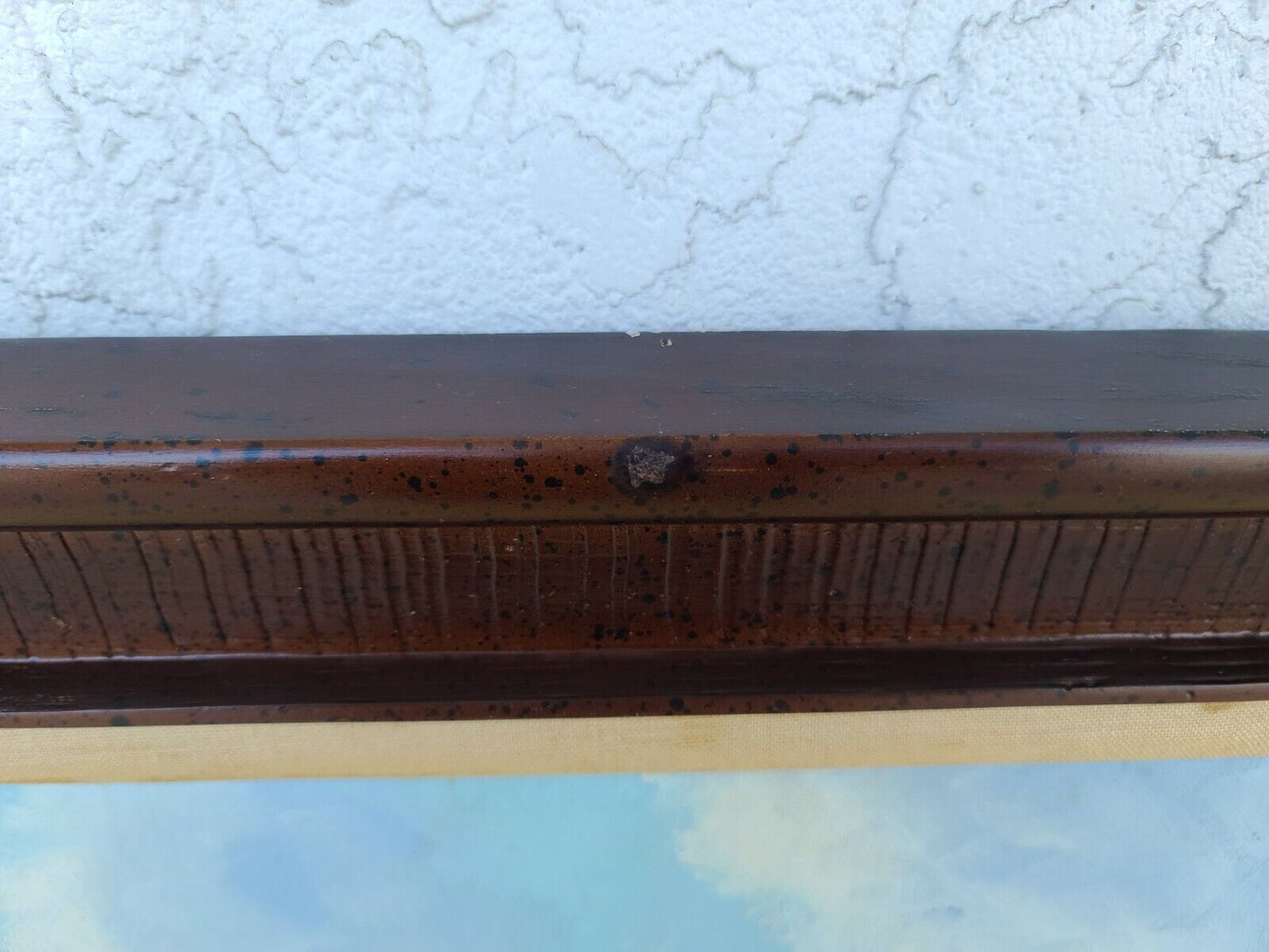 Vintage Signed Cityscape Village Landscape Oil Painting Framed