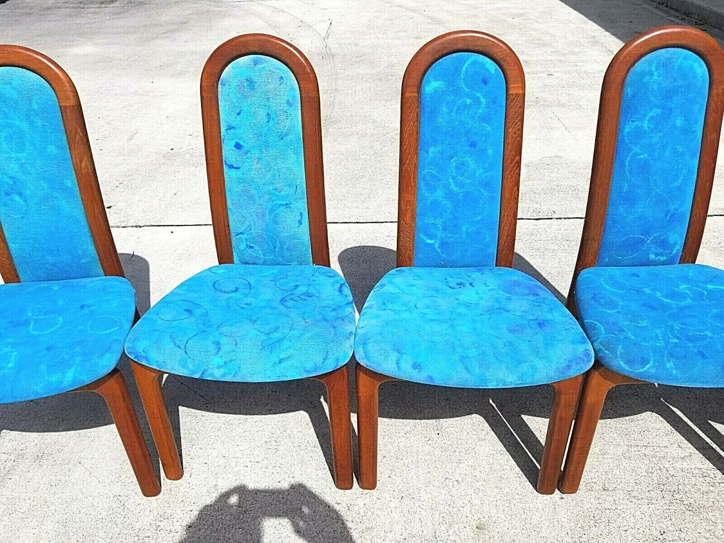 Set of 5 Vintage MCM SKOVBY MØBELFABRIK Solid Teak Dining Chairs Denmark 1960's