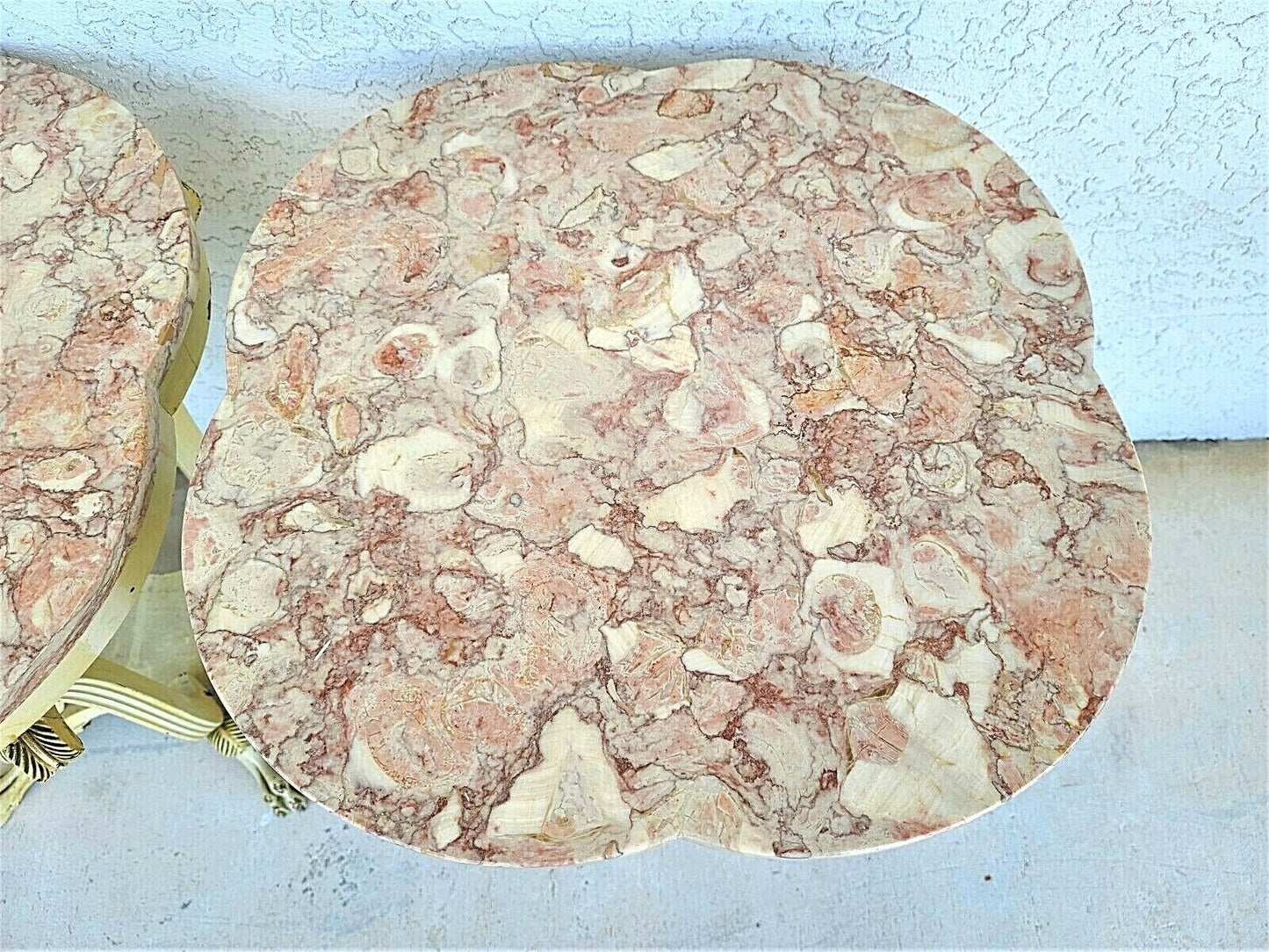 Tall Antique Louis XV Style Claw Footed Marble Side Tables Nightstands - A Pair