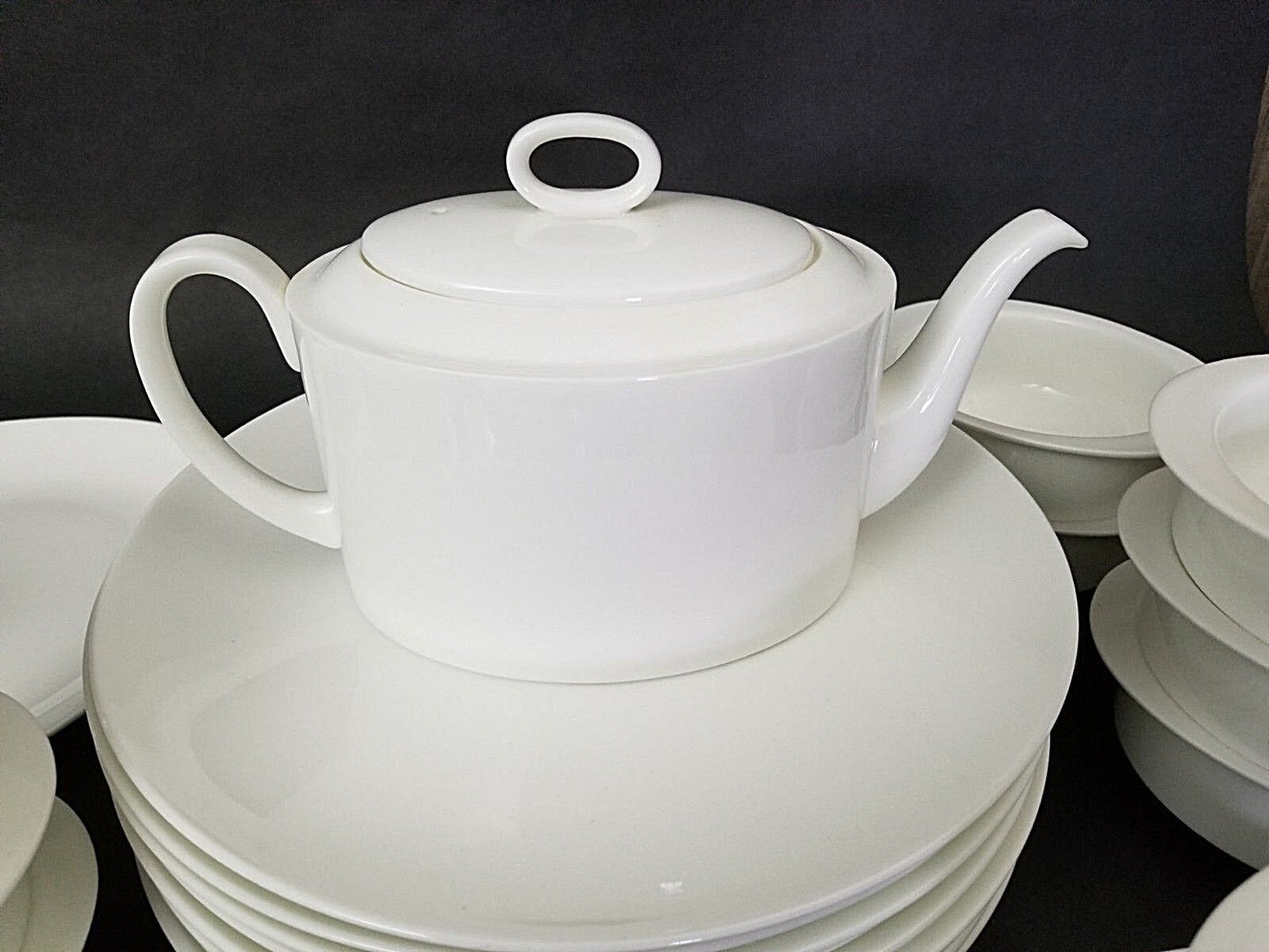 (1) Wedgwood INSPIRATION Bone China White Flat Cream Soup Bowl & Saucer