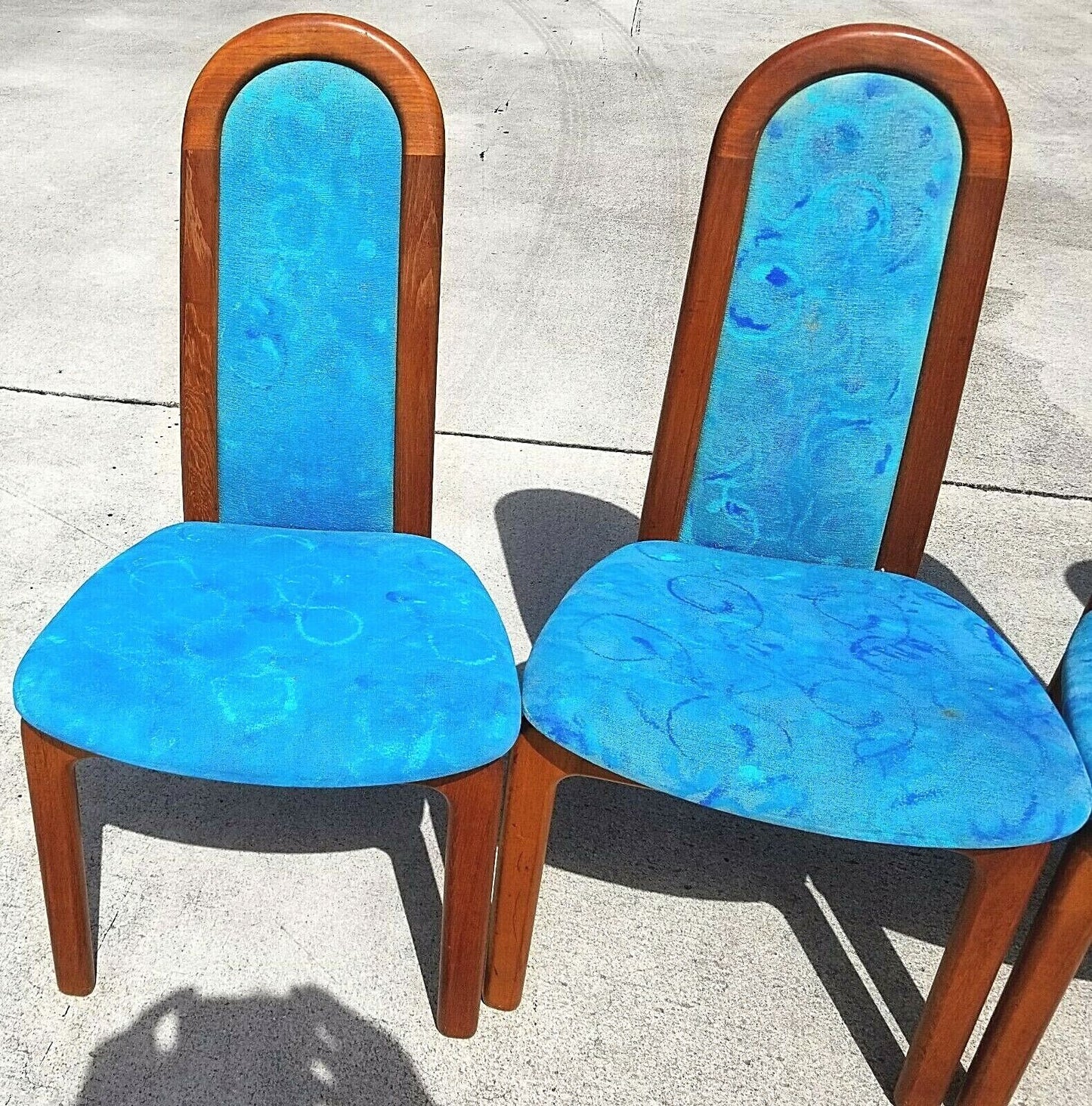 Set of 5 Vintage MCM SKOVBY MØBELFABRIK Solid Teak Dining Chairs Denmark 1960's