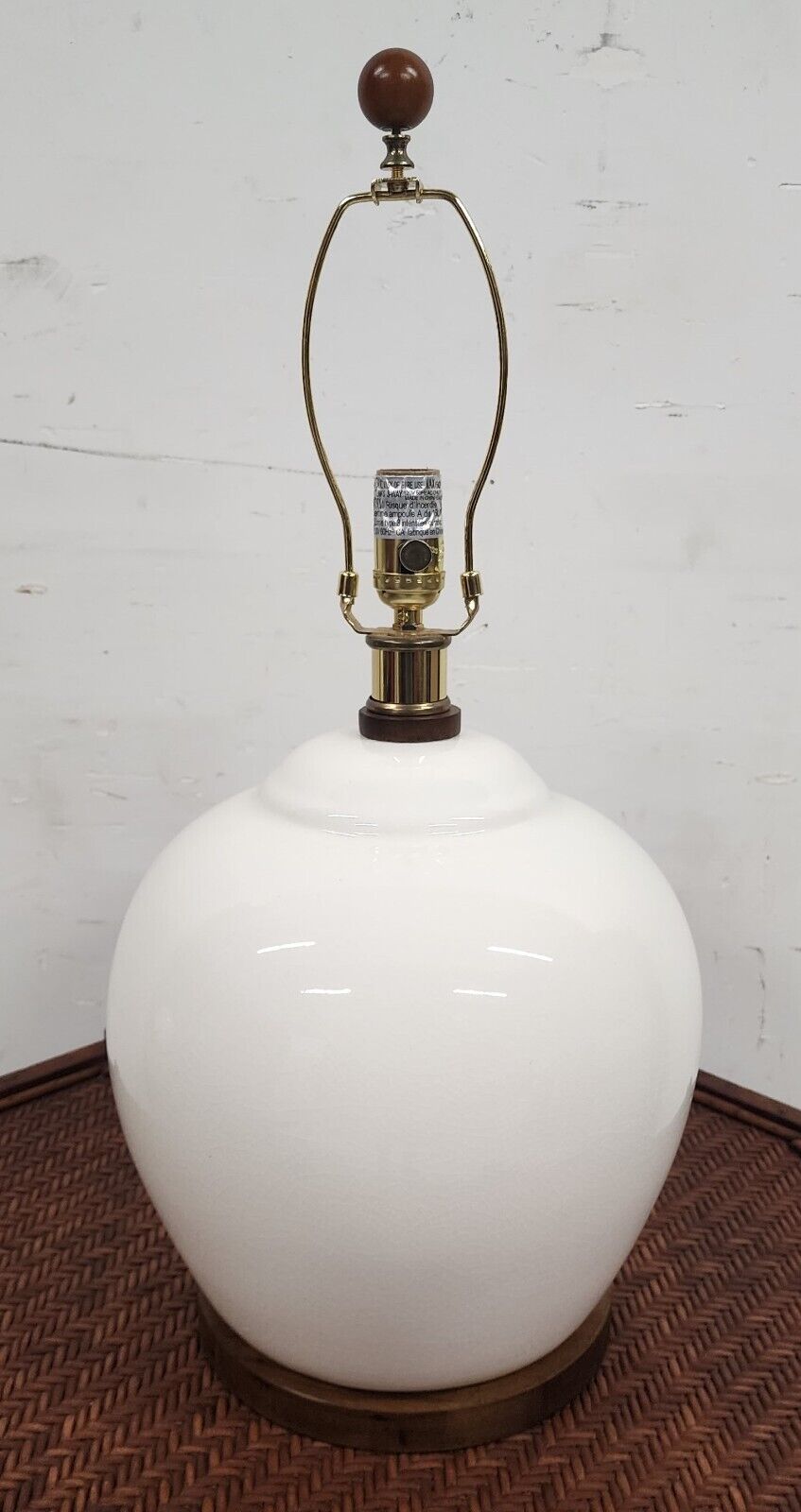 Ralph Lauren Table Lamp Ceramic Eggshell White Signed