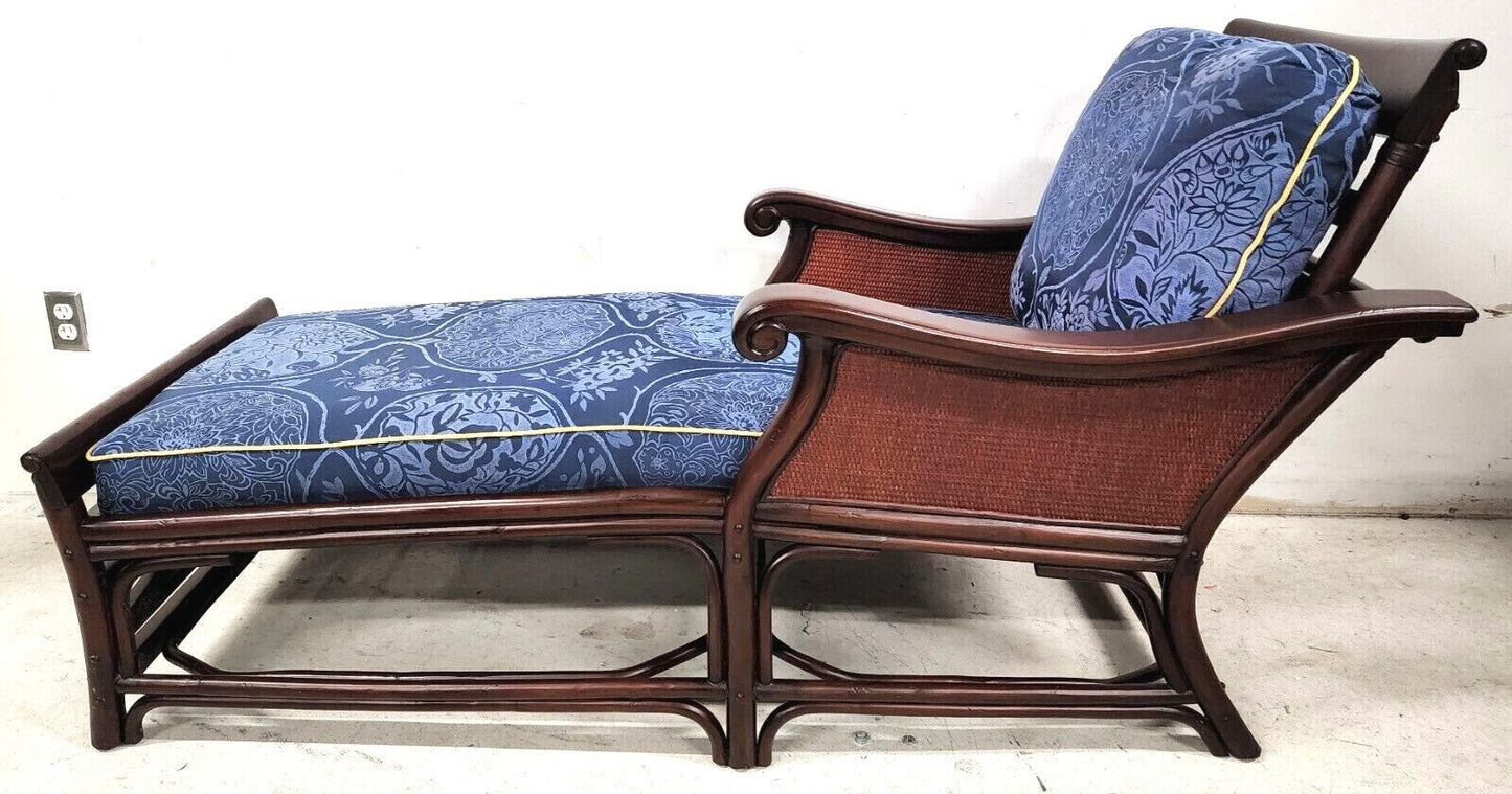 PALECEK Chaise Lounge Solid Wood Wicker
