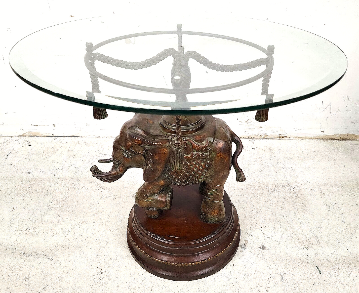 Bronze Elephant Pedestal Side Table