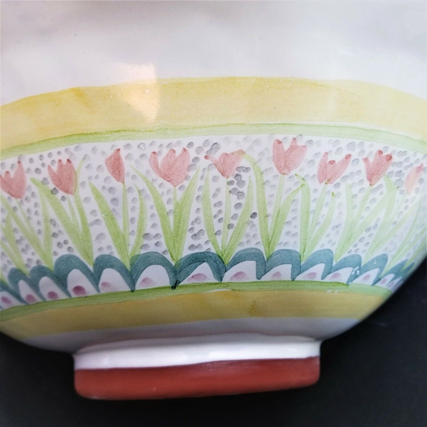 MACKENZIE CHILDS King Ferry Victoria Richard Serving Centerpiece Scalloped Bowl