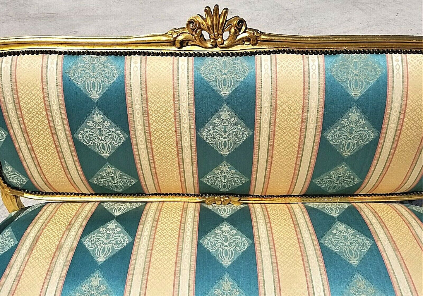 Lovely 66" Antique French Louis XV Style Gilt Sofa