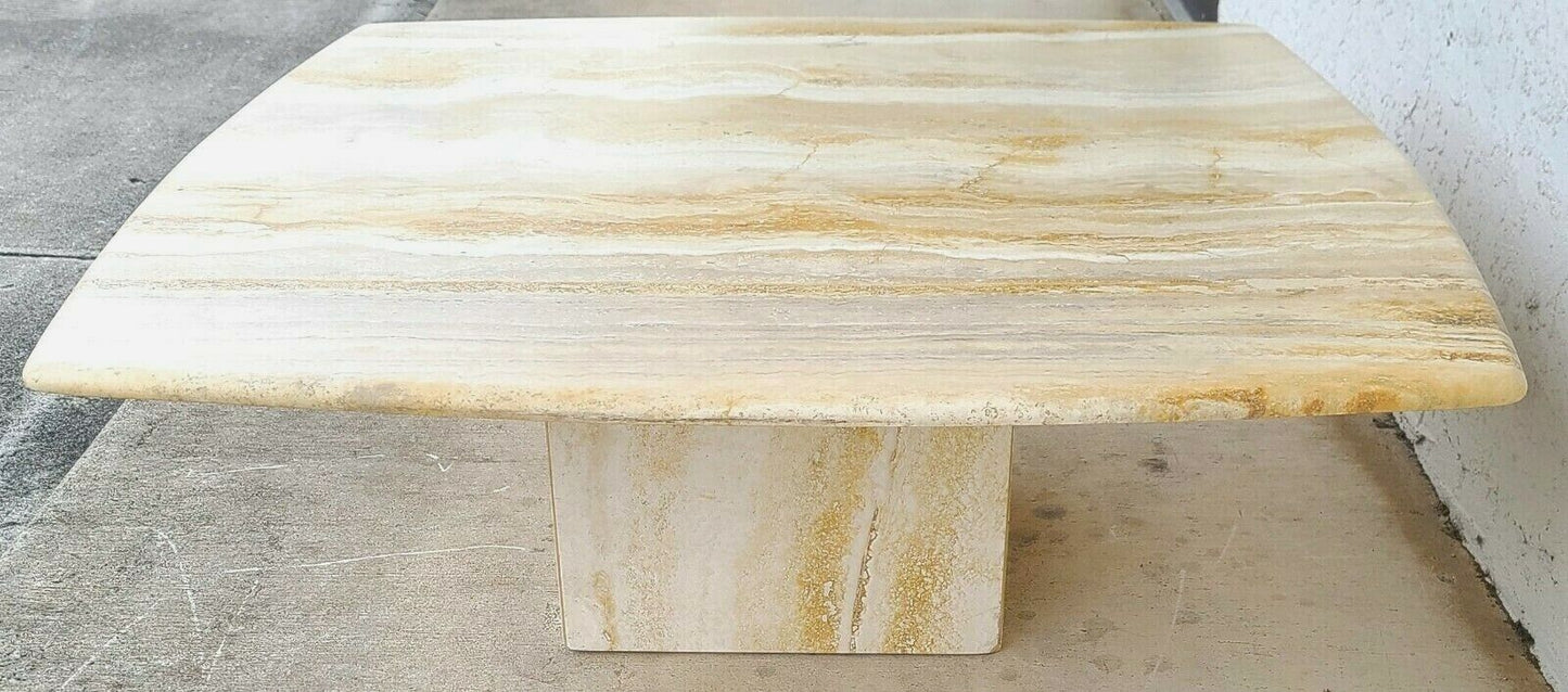 MCM Italian Travertine Marble Cocktail Coffee Table