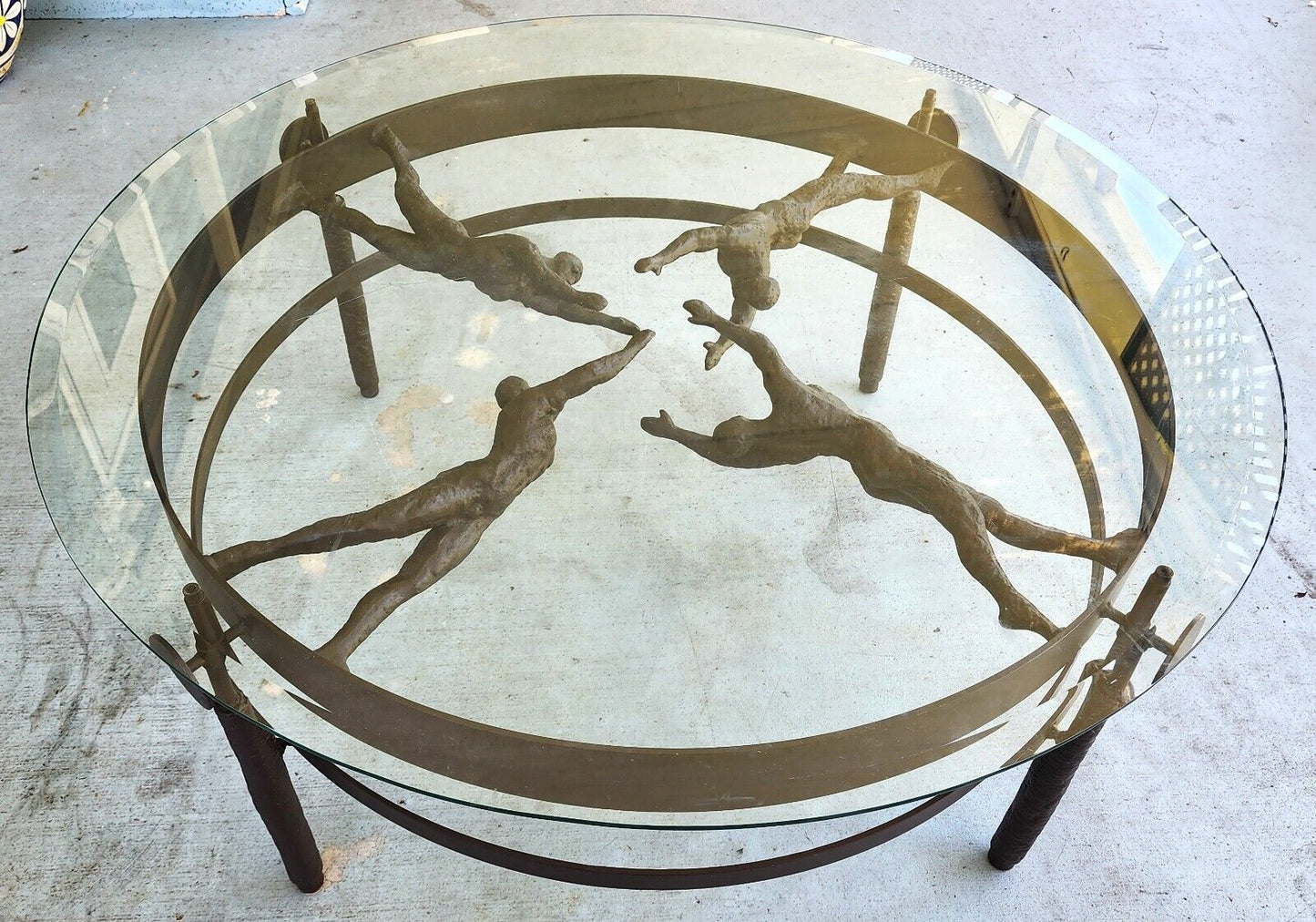 Bronze Cocktail Coffee Table Semi Nude Women Sculpture