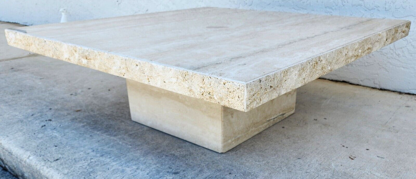 Travertine Coffee Table Italian Live Edge 1970s by STONE INTERNATIONAL