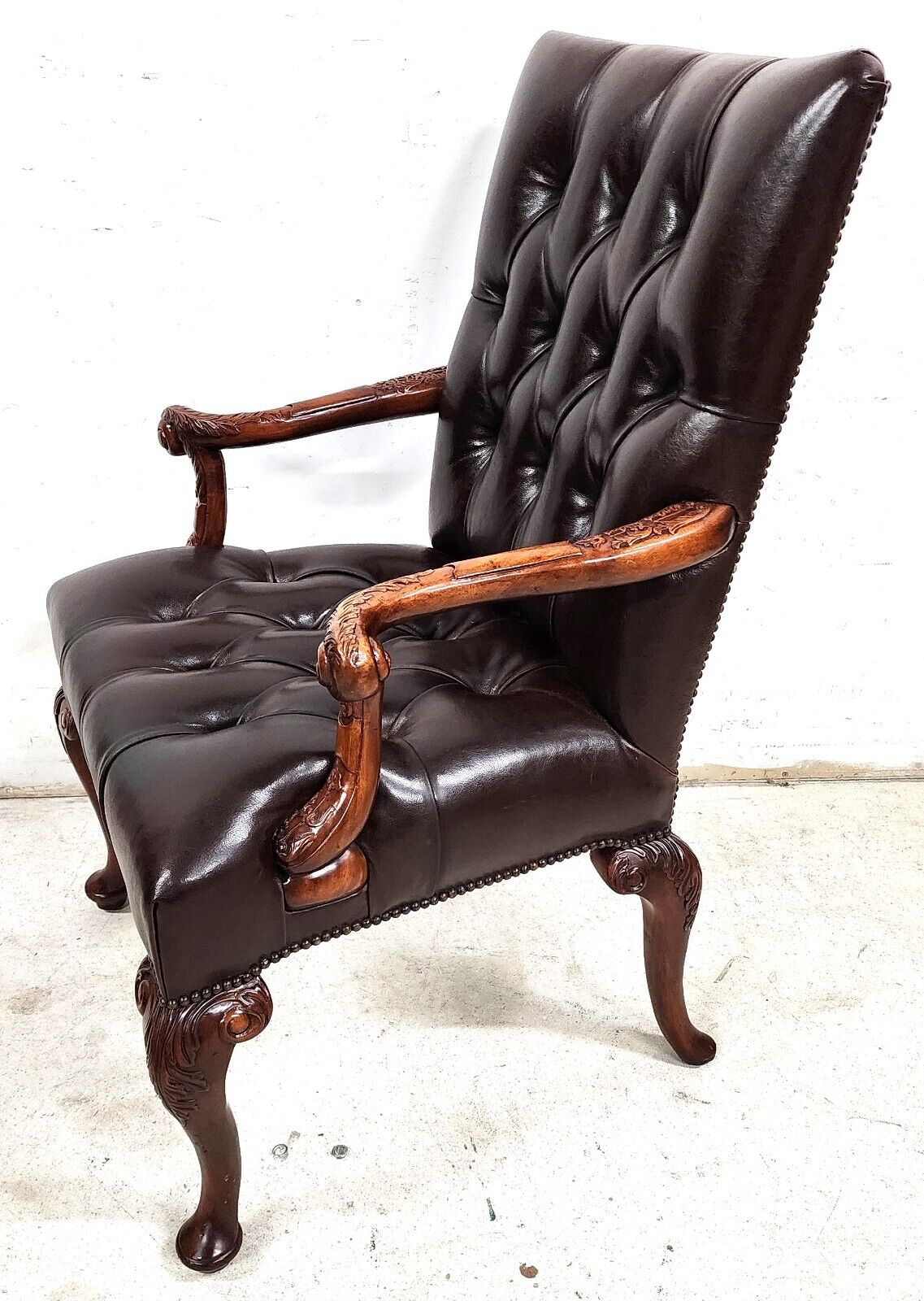 Leather Library Armchair by Theodore Alexander