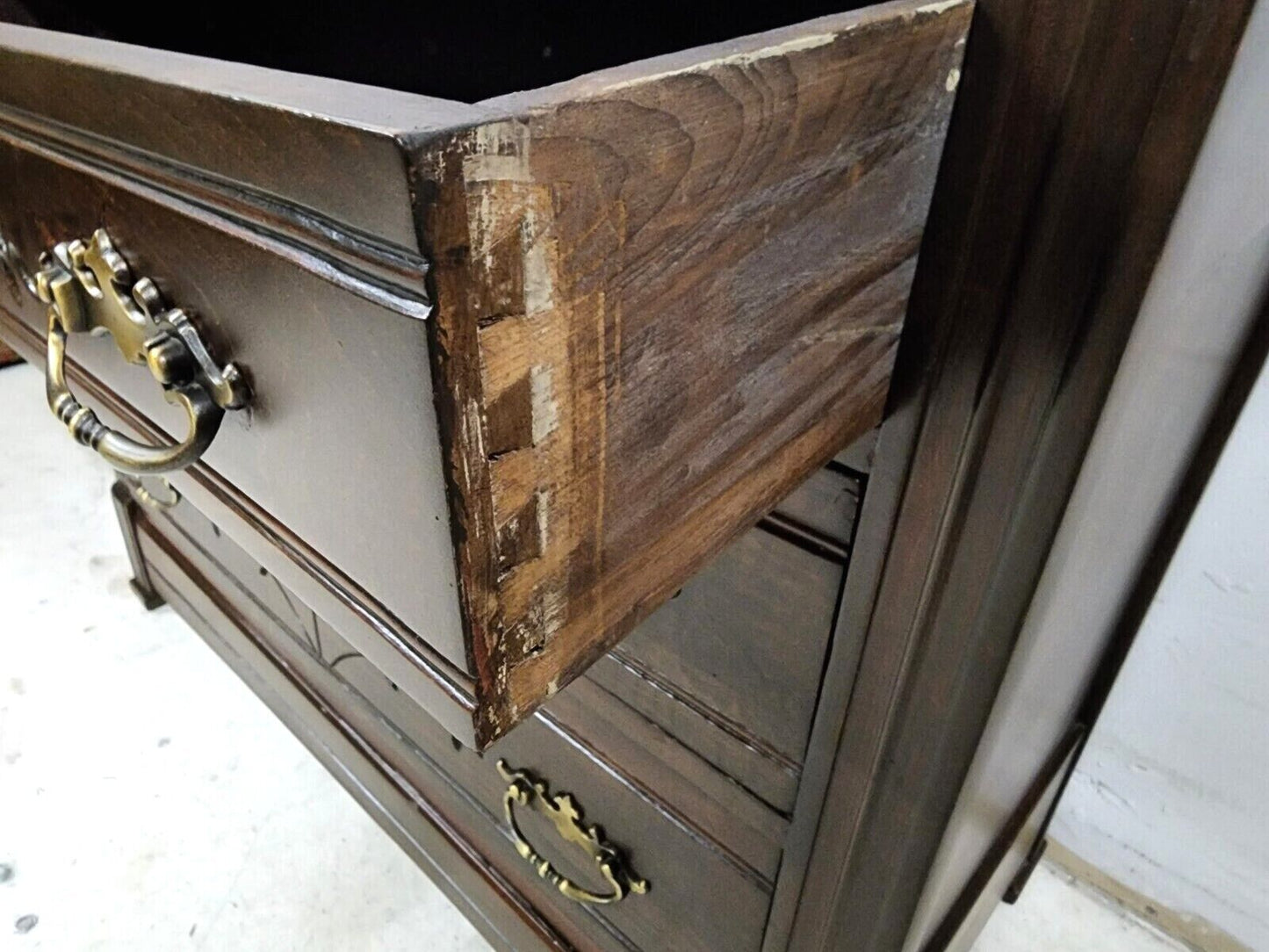 Antique 1800s French Country Granite Top Chest Of Drawers Dresser Nightstand