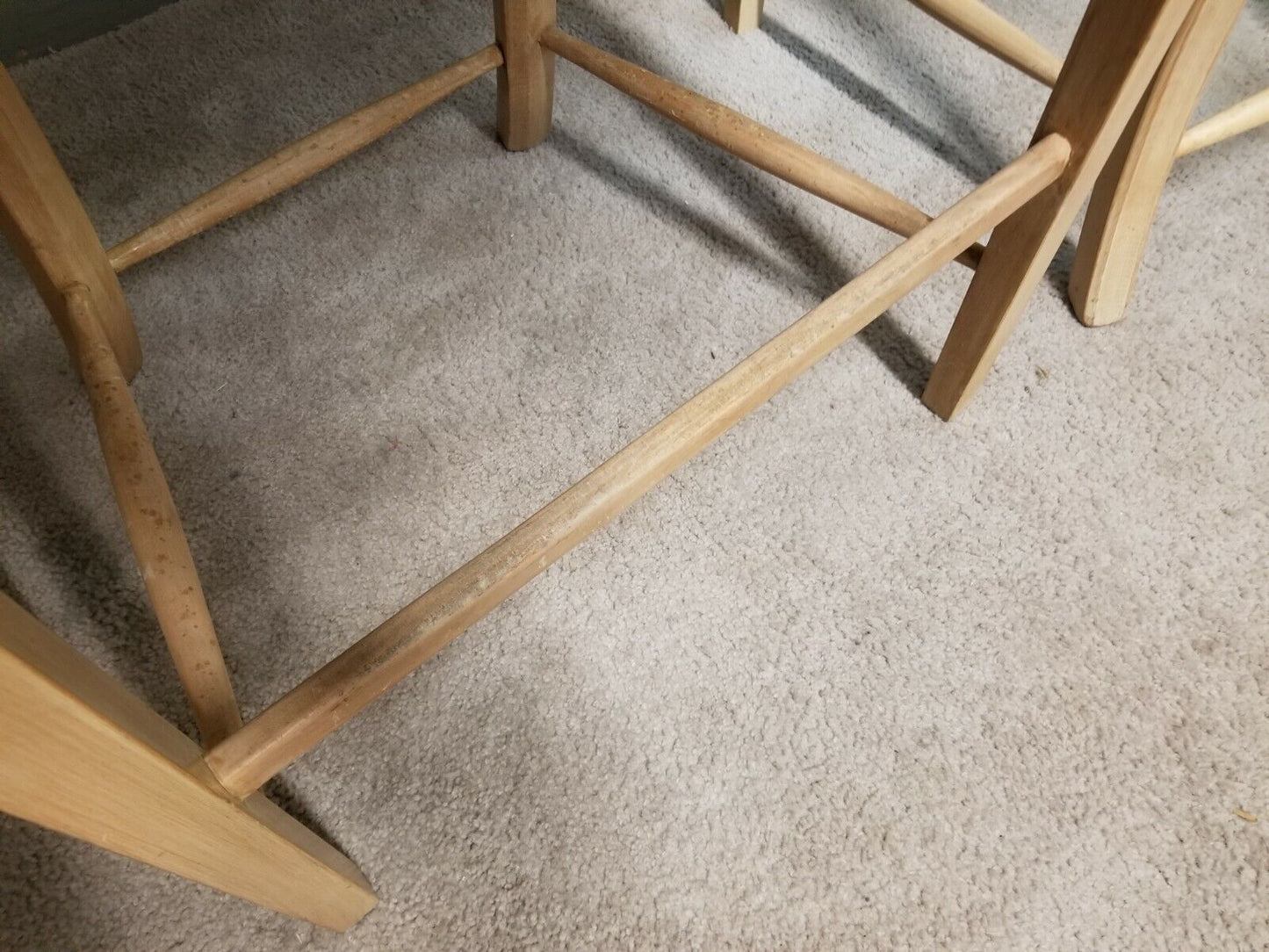 Set of 4 Tall WILLIAM SWITZER Country French Lacquered Light Wood Bar Stools