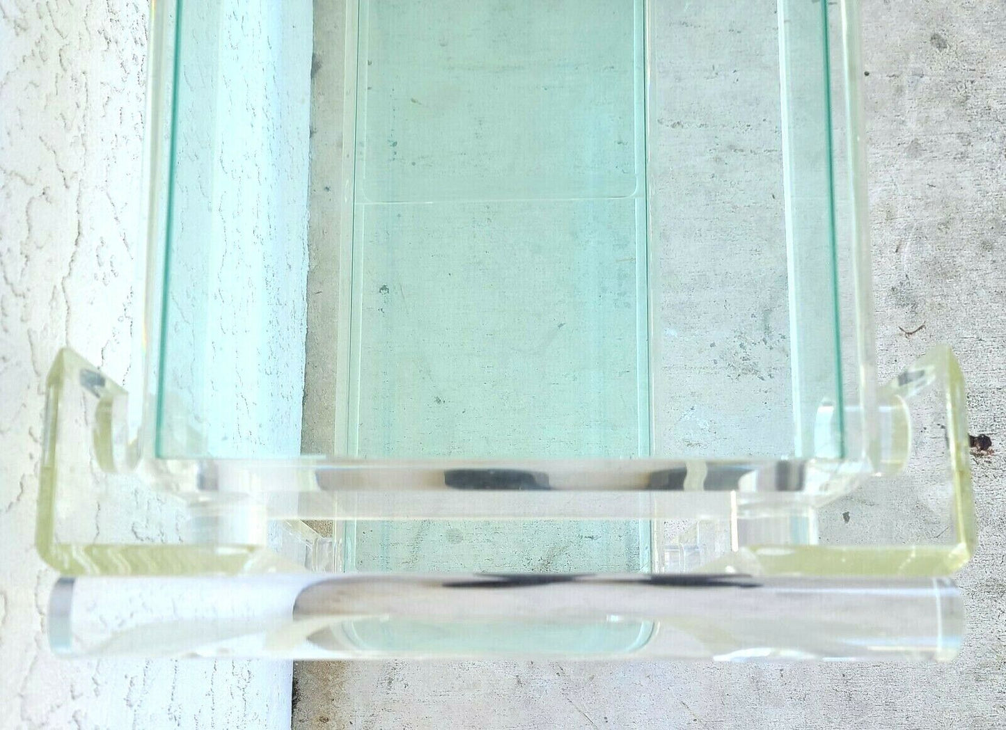 Vintage 1970s Lucite & Glass Rolling Bar Serving Cart