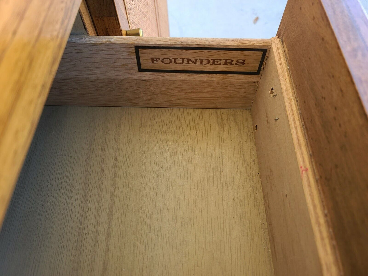 Vintage MCM Dresser Credenza Glass Top by FOUNDERS