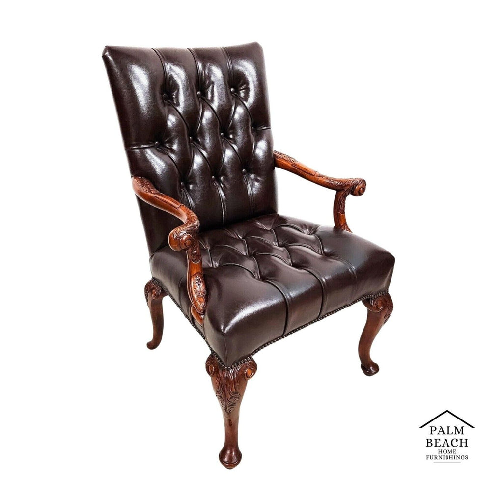 Leather Library Armchair by Theodore Alexander