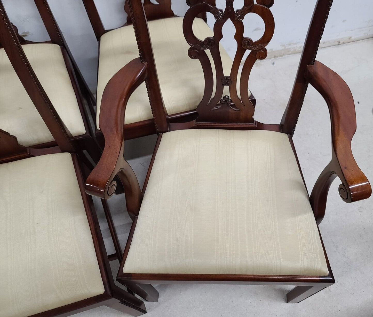 Set of 8 Mahogany Chippendale Dining Chairs by MAITLAND SMITH