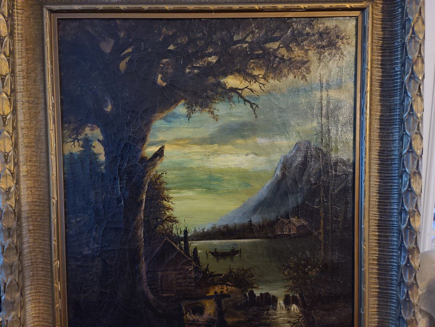 Antique Landscape Painting Oil on Canvas Signed Gilchrist 1921