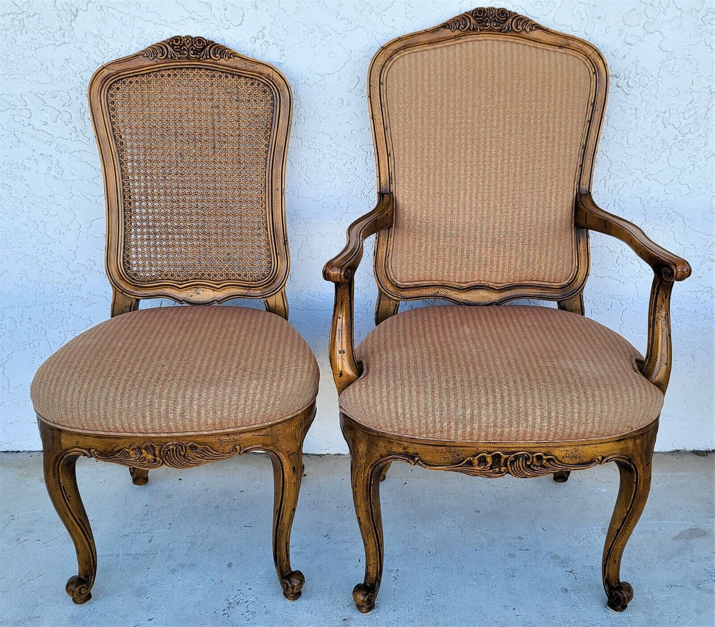 HENREDON French Provincial Cane Back Dining Chairs - Set of 6