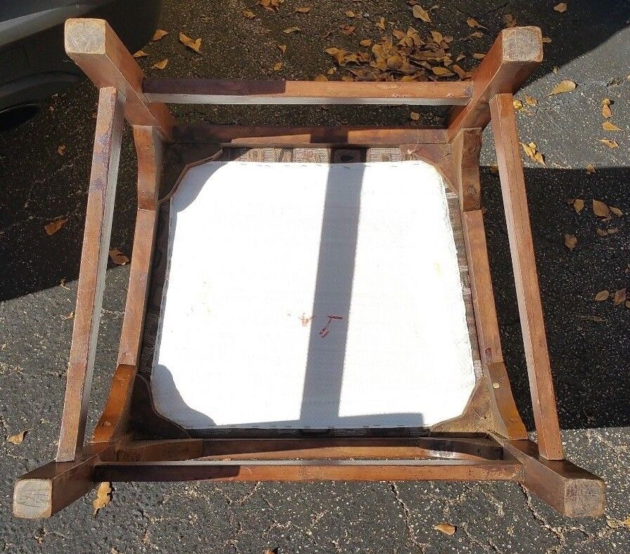 Pair of Antique Wood Ladder Back Dining Accent Armchair Rustic Pegged No Nails