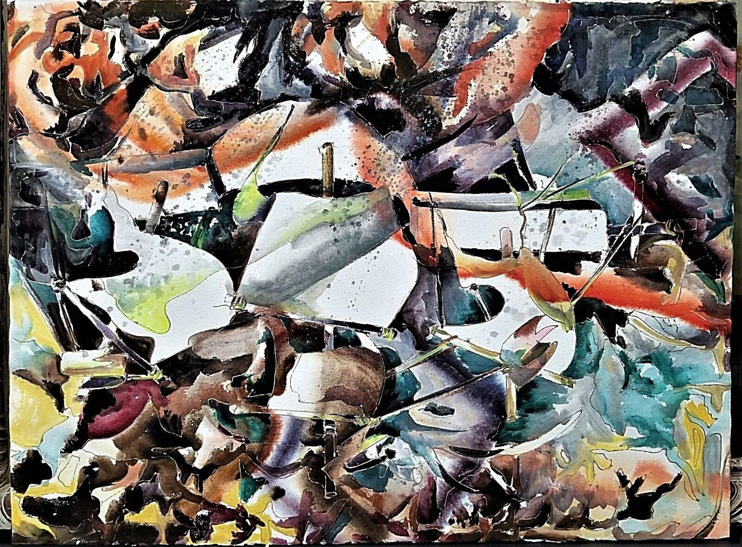 Large Original Abstract Watercolor Painting 30" x 22"