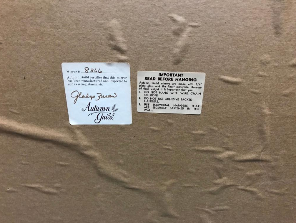 AUTUMN GUILD Mid Century Modern Brushed Copper/Brass and Aluminum Beveled Mirror