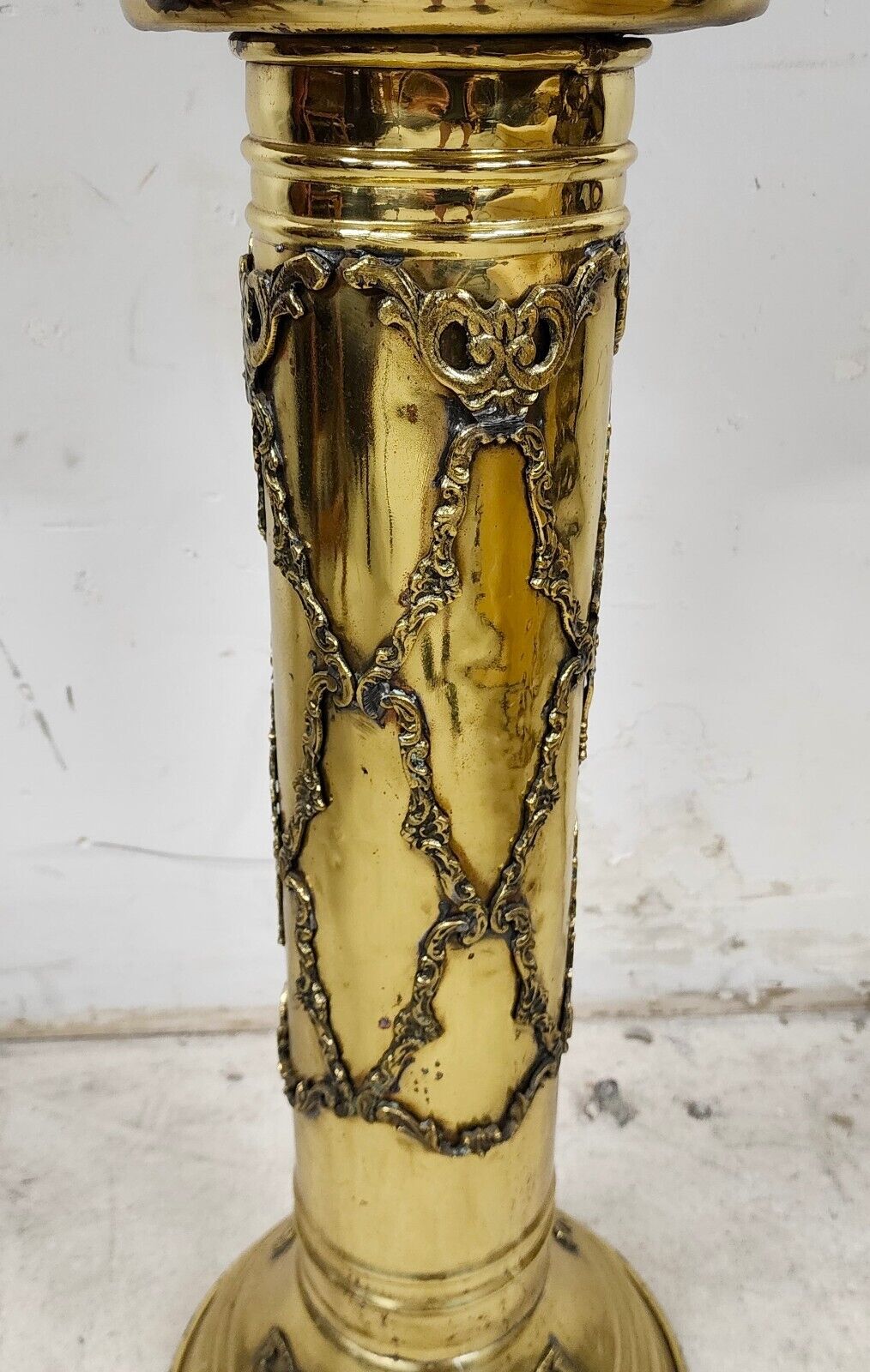 2 Antique Brass Planter Stands