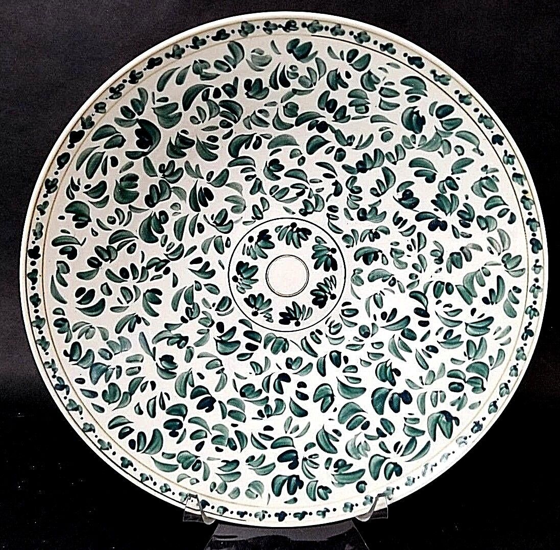 Beautiful Signed HENRI JACOBS Arita Japan Hand Turned Painted Shallow Bowl 14"