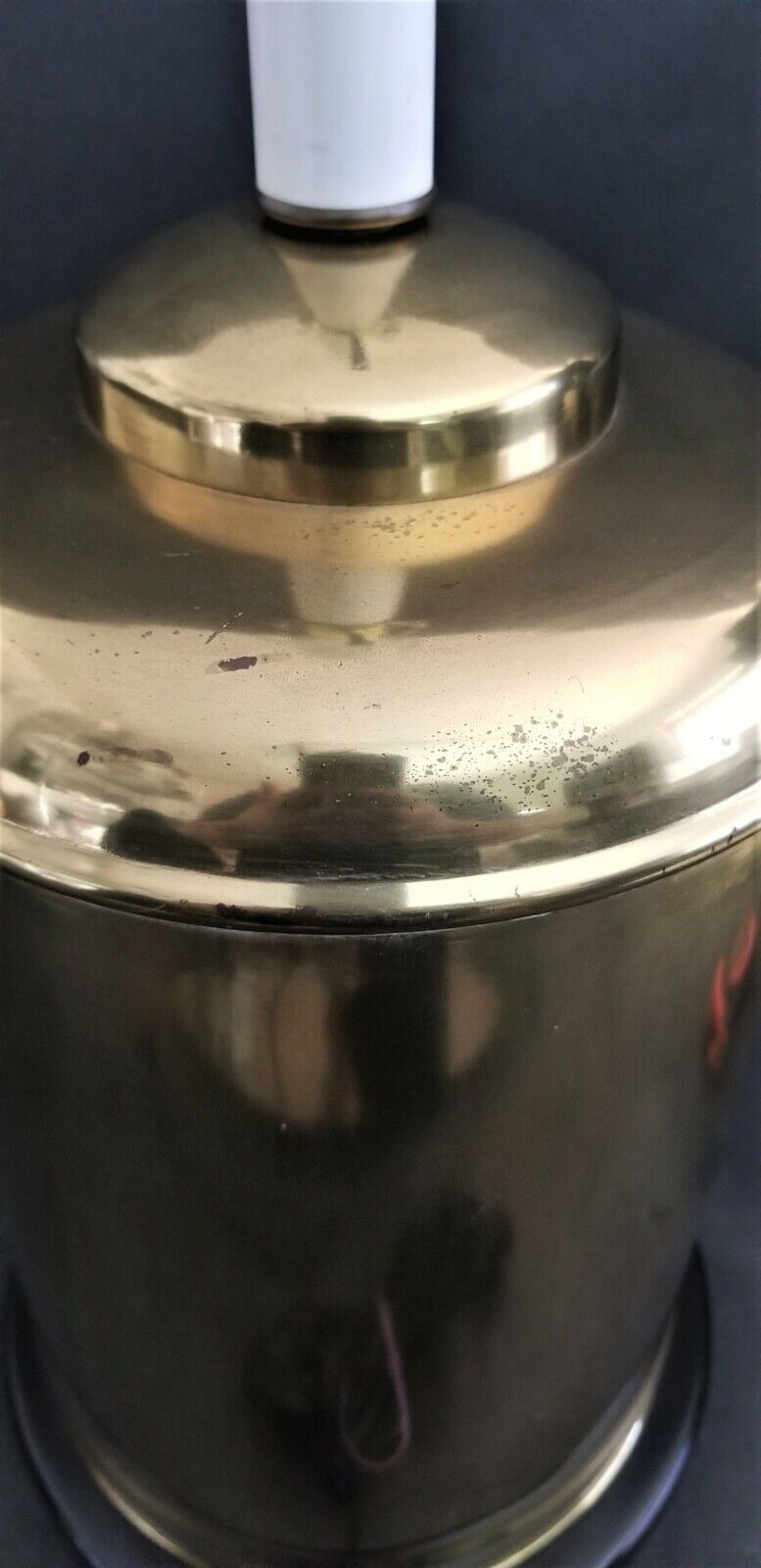 Vintage Large Asian Chinoiserie Brass Tea Canister Table Lamp