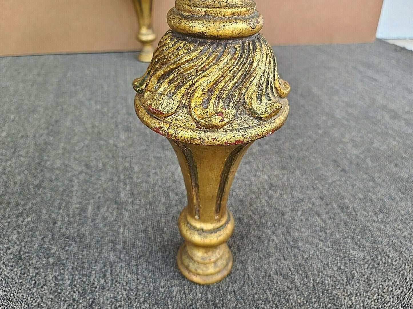 Vintage FRANCISCO HURTADO Hollywood Regency Glass Giltwood Coffee Cocktail Table