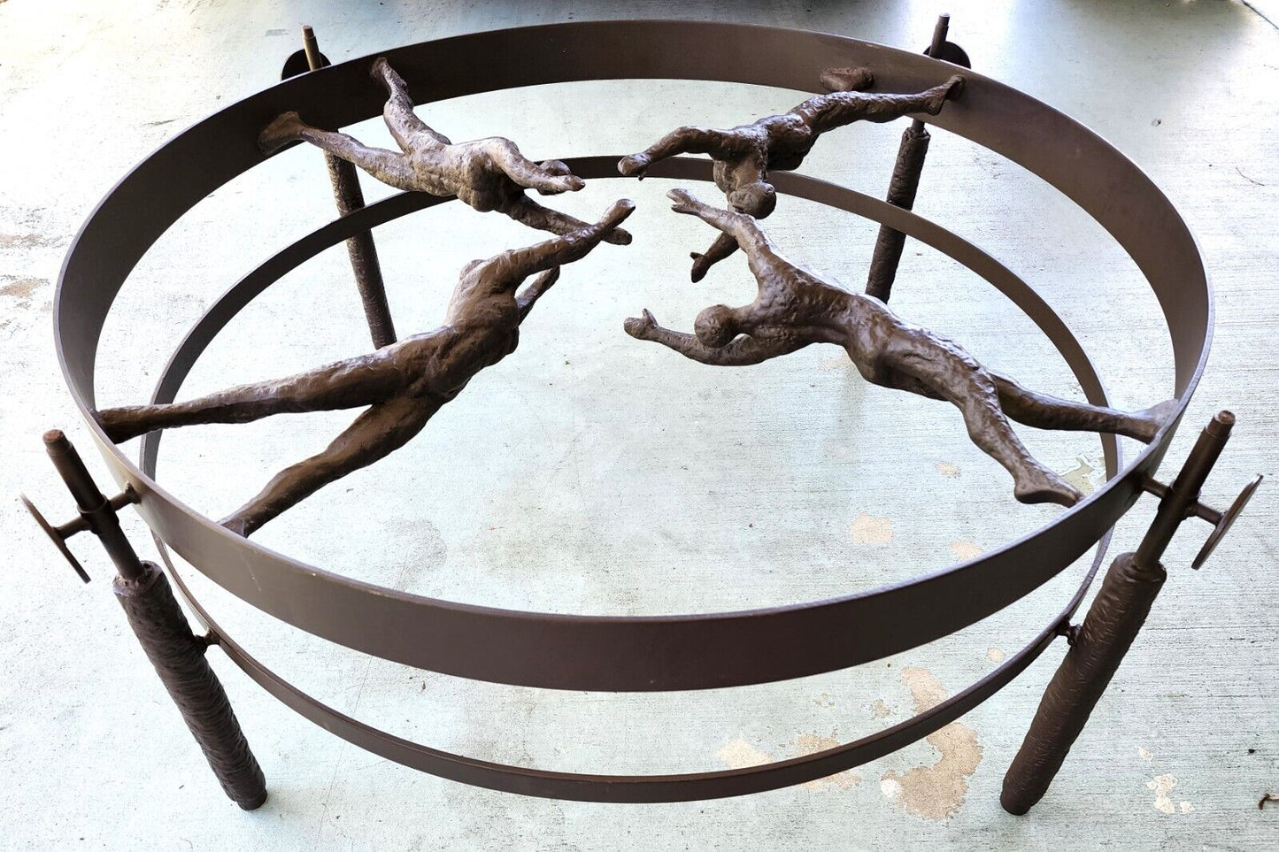 Bronze Cocktail Coffee Table Semi Nude Women Sculpture