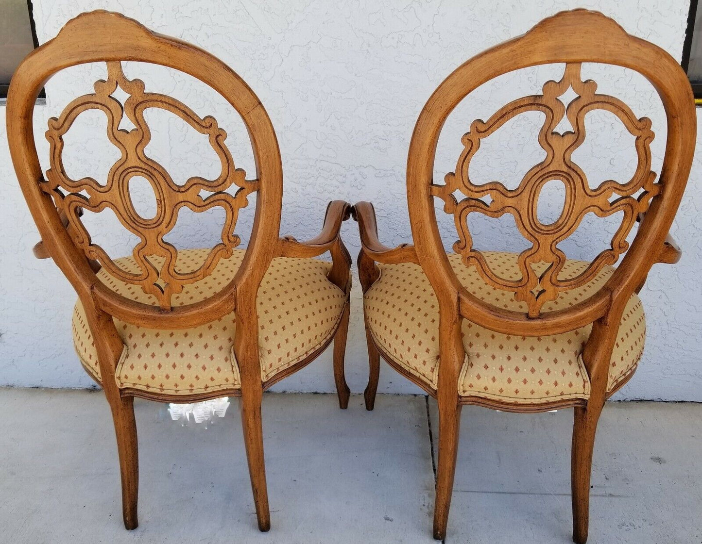 Sheraton Style Accent Dining Statement Armchairs - A Pair