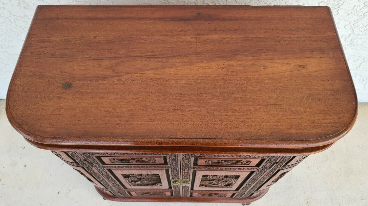 Camphor Wood Dry Bar Cabinet Mid Century Asian Chinoiserie