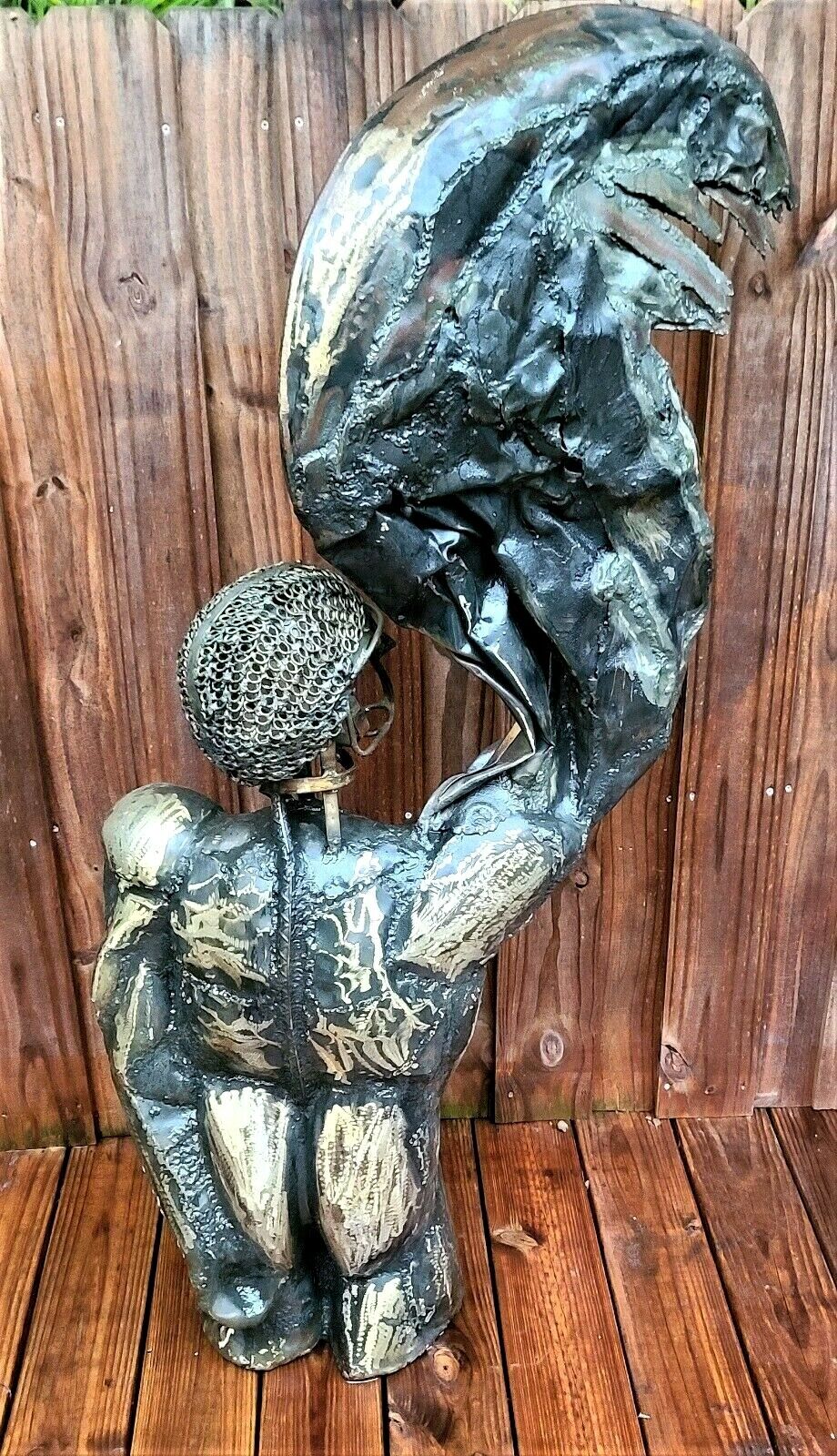 Monumental 56" Abstract Brutalist Metal Sculpture of "Icarus" by Dewey Smith