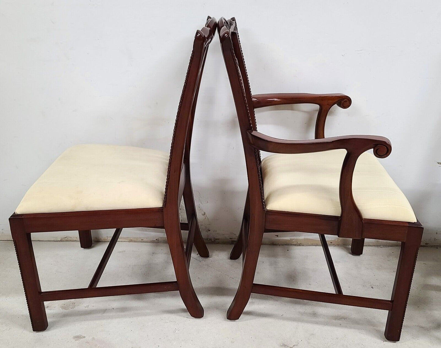 Set of 8 Mahogany Chippendale Dining Chairs by MAITLAND SMITH