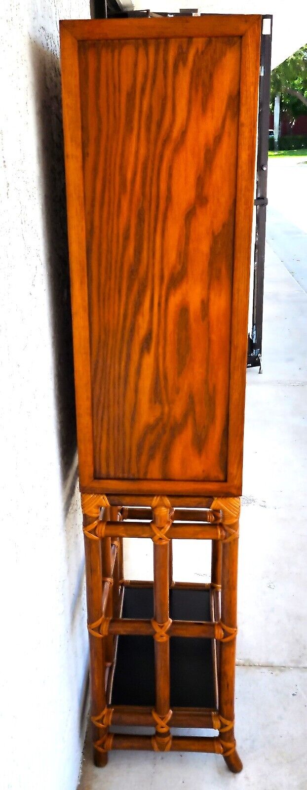 Vintage Bar Cabinet 1970s Bamboo Boho MCM