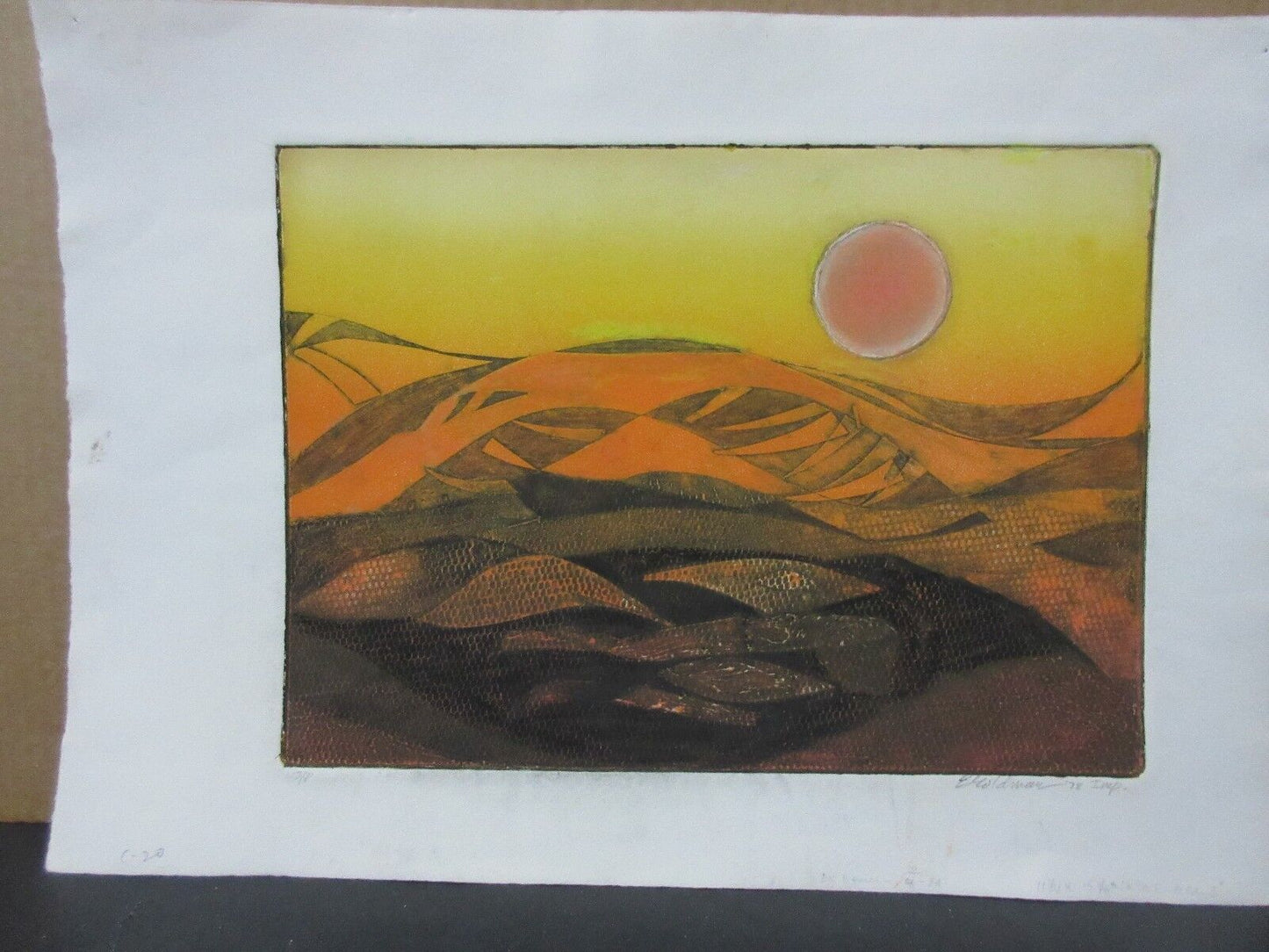 Vtg 1978 Edward Goldman (1916-2006) Signed S/P Imp Serigraph Sunset Sunrise