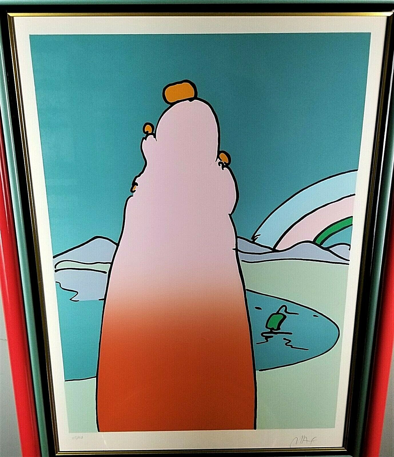 PETER MAX " Impressions of a Landscape " Serigraph Signed #ed COA Original Frame
