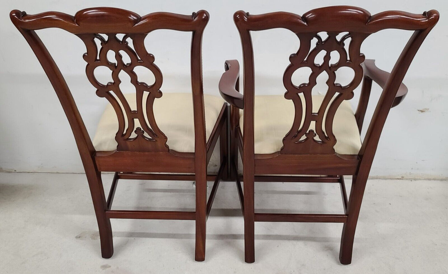 Set of 8 Mahogany Chippendale Dining Chairs by MAITLAND SMITH