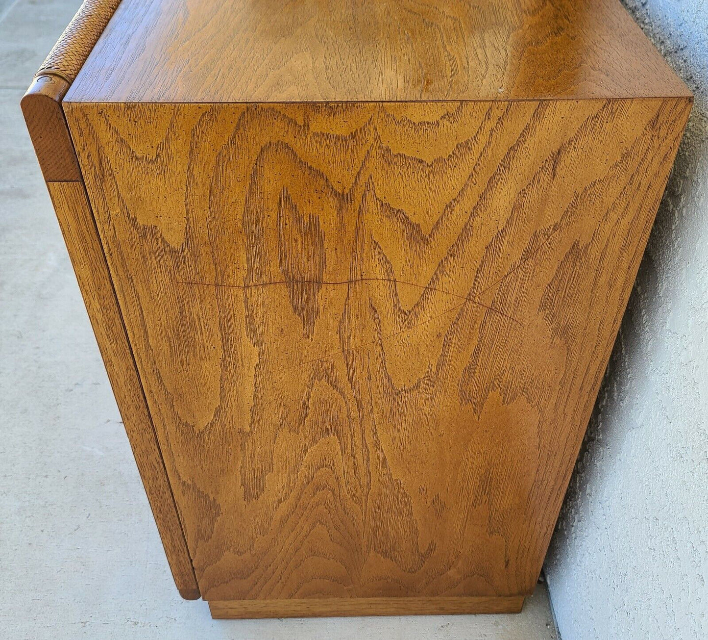 Vintage MCM Dresser Credenza Glass Top by FOUNDERS
