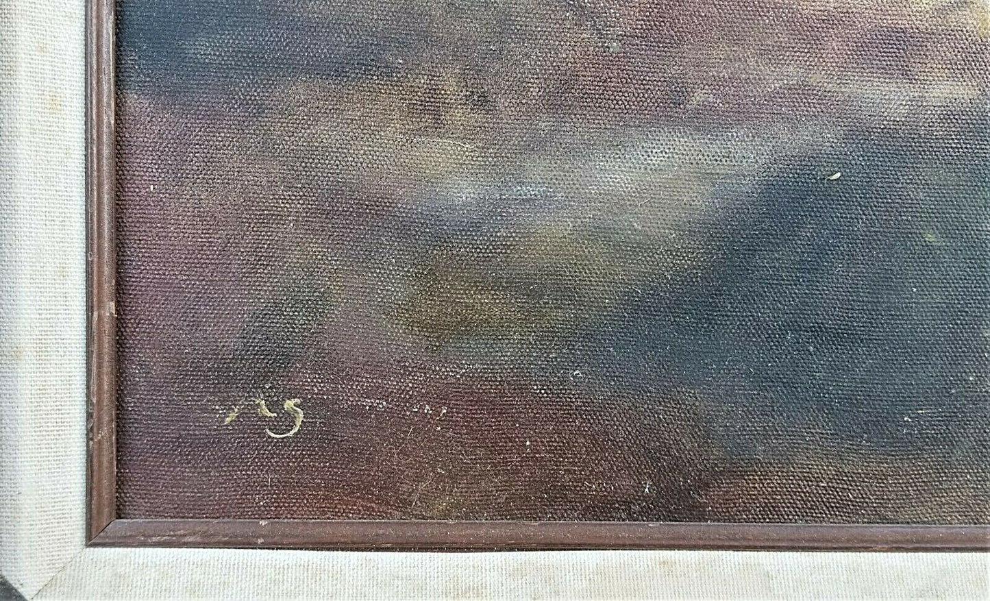 Vintage Signed "A. S." Horse and Rider in the Forest Painting on Canvas 30 x 24