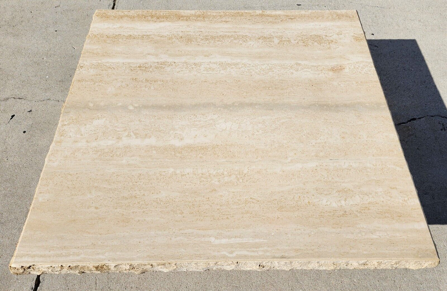 Italian Live Edge Travertine Polished Coffee Table 1970s by STONE INTERNATIONAL