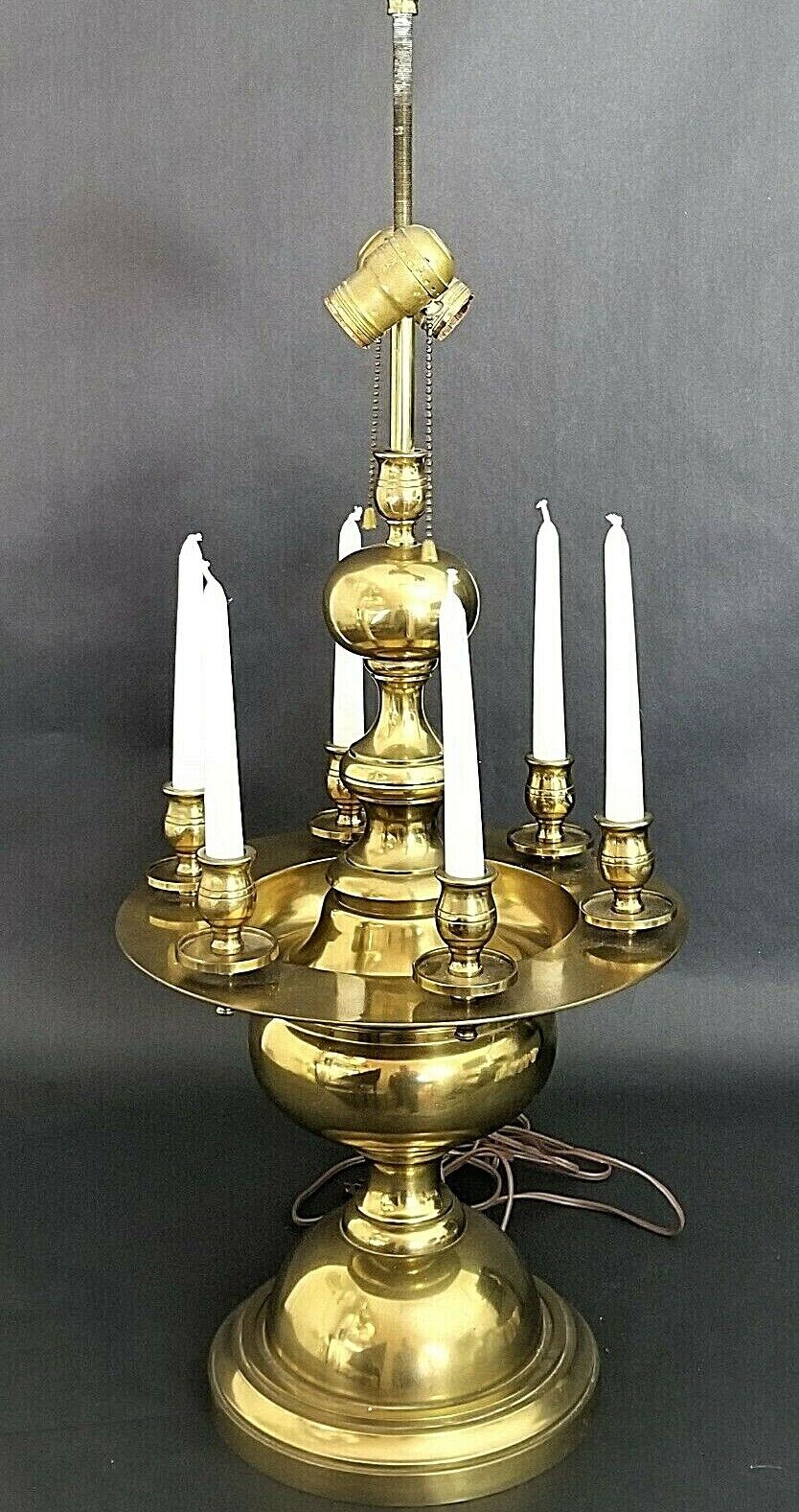 Vintage Solid Brass Table Lamp and Candelabra